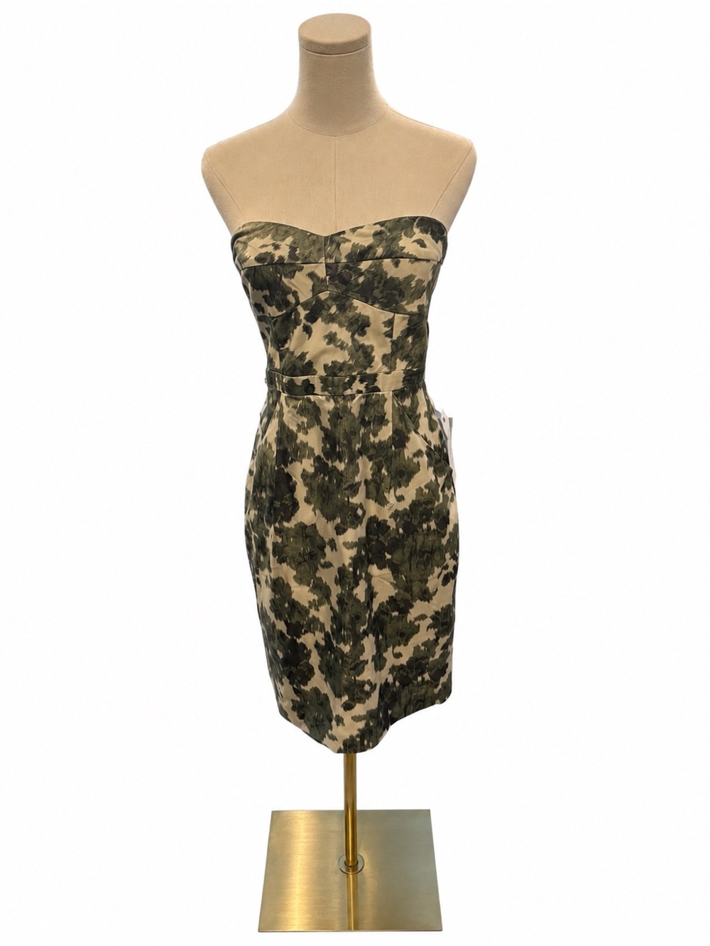 J.Crew Size 10 NWT 100% Silk Strapless Printed Cocktail Dress $148